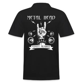 Metal Musik Spruch lustig Metal Head - Männer Poloshirt - Schwarz - Hinten - Kai (181cm)