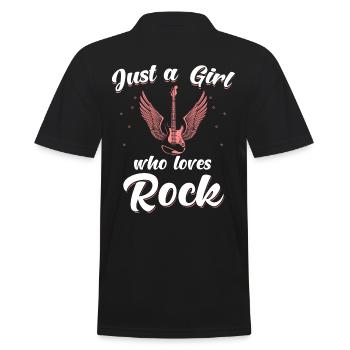 Rock Girl Spruch lustig Rocker - Männer Poloshirt - Schwarz - Hinten - Kai (181cm)