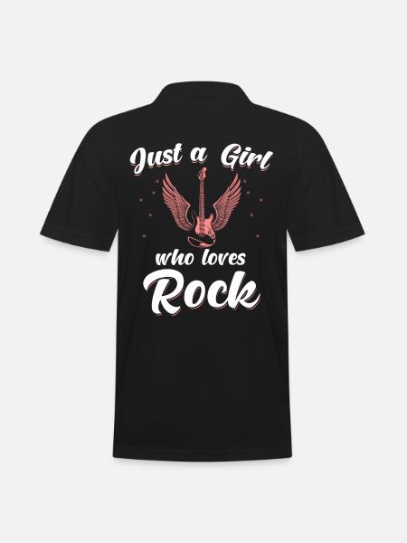 Rock Girl sort drôle rocker - Polo Homme - noir