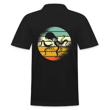 Poulpe rétro poulpe - Polo Homme - noir - Dos - Kai (181cm)