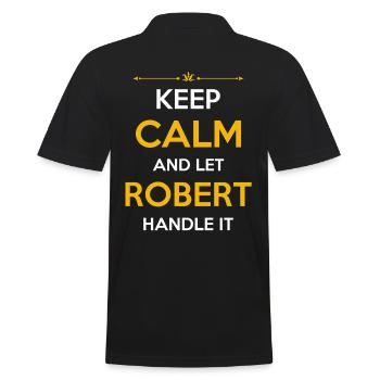 Robert Name Gift - Men's Polo Shirt - black - Back - Kai (181cm)