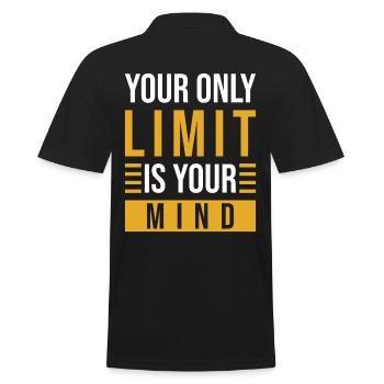Motivation Mindset Spruch - Männer Poloshirt - Schwarz - Hinten - Kai (181cm)