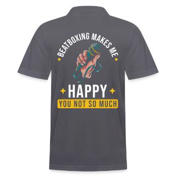 Beatbox Beatboxer Beatboxing - Männer Poloshirt - Anthrazit - Hinten - Nico (186cm)