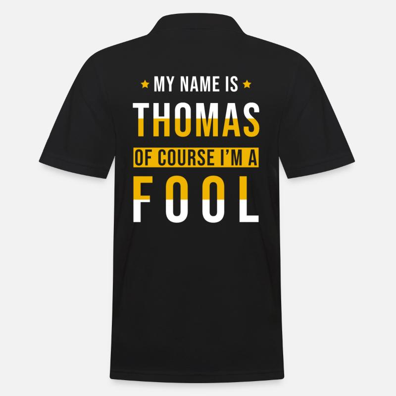 Thomas name gift funny saying - Men's Polo Shirt - black