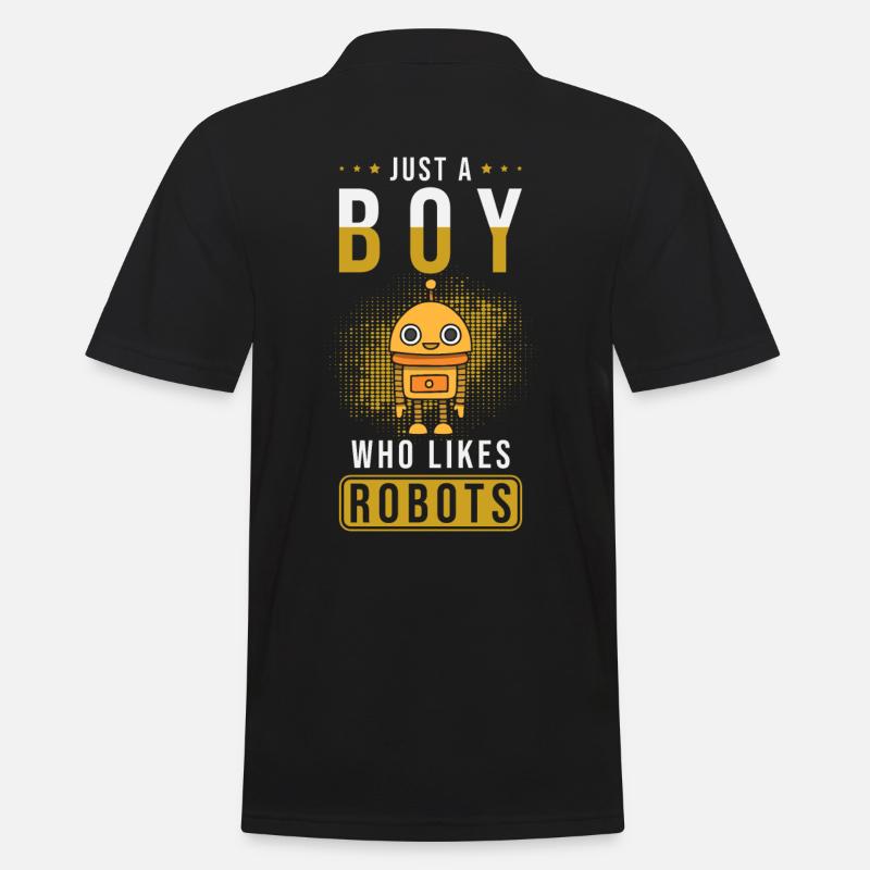 Roboter - Männer Poloshirt - Schwarz
