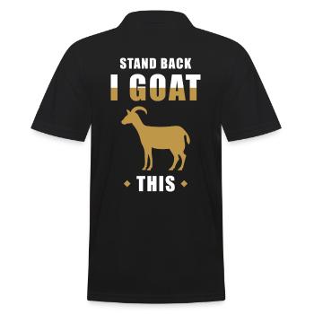 Ziege Spruch lustig Geißbock Wortpsiel - Männer Poloshirt - Schwarz - Hinten - Kai (181cm)