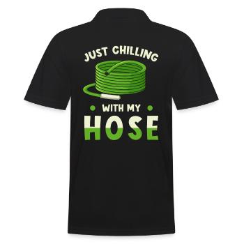 Garten Gärtner Spruch lustig - Männer Poloshirt - Schwarz - Hinten - Kai (181cm)