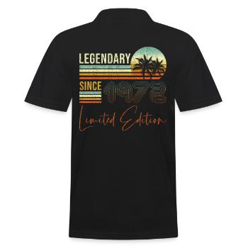 Geburstag Legendär seit 1972 - Männer Poloshirt - Schwarz - Hinten - Kai (181cm)