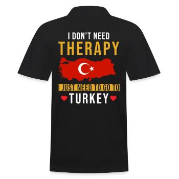 Turkey holiday saying funny - Men's Polo Shirt - black - Back - Kai (181cm)