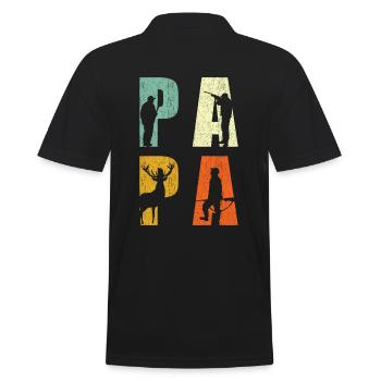 Jäger Papa Jagd Vater Geschenk - Männer Poloshirt - Schwarz - Hinten - Kai (181cm)