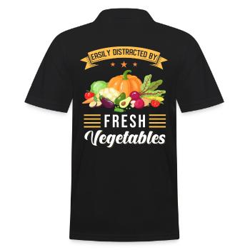 Légumes Rengaine cadeau végétarien - Polo Homme - noir - Dos - Kai (181cm)