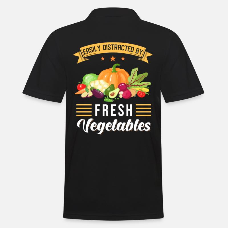 Gemüse Spruch Vegetarier Geschenk - Männer Poloshirt - Schwarz
