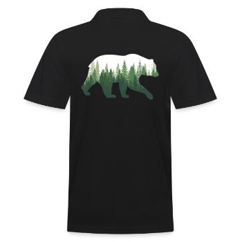 Ours Nature forêt - Polo Homme - noir - Dos - Kai (181cm)