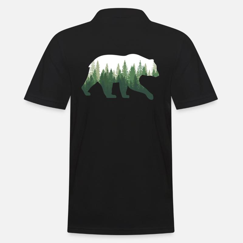 Bär Natur Wald - Männer Poloshirt - Schwarz
