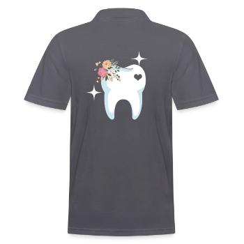 Dentiste cadeau de dent - Polo Homme - charbon - Dos - Nico (186cm)
