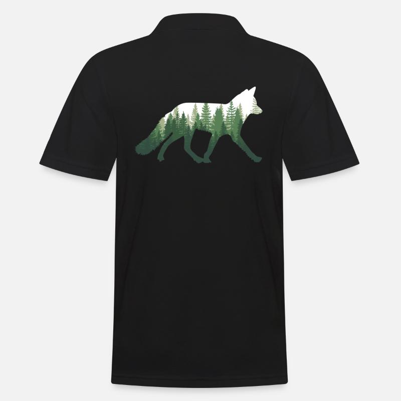 Fox Nature Forest - Men's Polo Shirt - black
