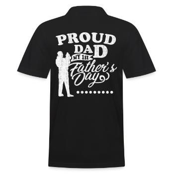 Vatertag erster Vatertag - Männer Poloshirt - Schwarz - Hinten - Kai (181cm)