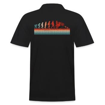 Motocross Evolution - Männer Poloshirt - Schwarz - Hinten - Kai (181cm)