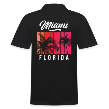 Miami Florida Retro Sunset - Männer Poloshirt - Schwarz - Hinten - Kai (181cm)