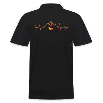 Berge Klettern Hearbeat - Männer Poloshirt - Schwarz - Hinten - Kai (181cm)