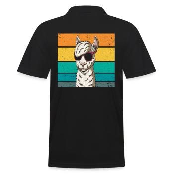 Alpaca Cool Sunglasses - Men's Polo Shirt - black - Back - Kai (181cm)