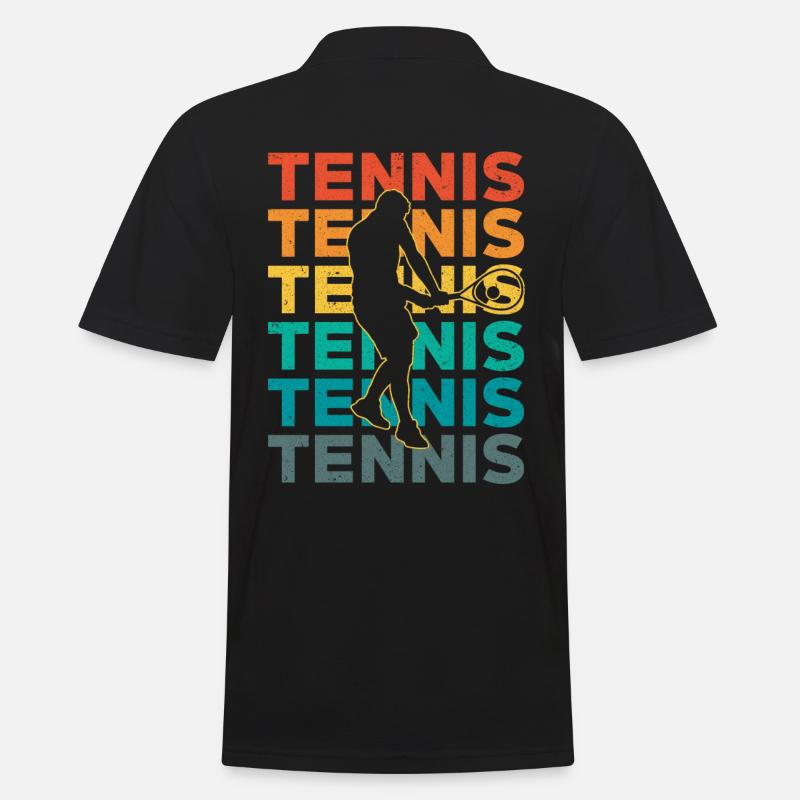 Tennis Retro - Männer Poloshirt - Schwarz