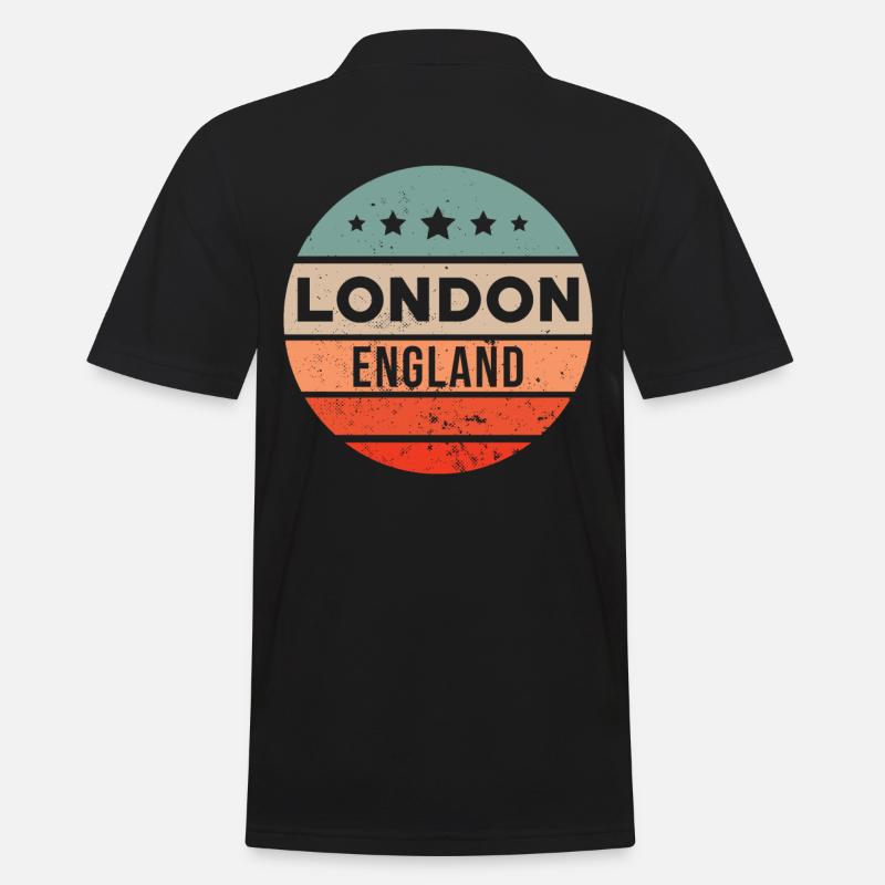 London - Männer Poloshirt - Schwarz