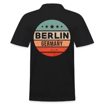 Berlin - Men's Polo Shirt - black - Back - Kai (181cm)