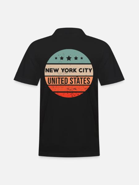 New York NY - Men's Polo Shirt - black