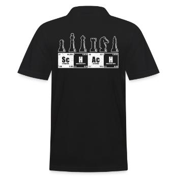 Schach - Männer Poloshirt - Schwarz - Hinten - Kai (181cm)
