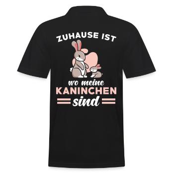 Kaninchen Spruch niedlich - Männer Poloshirt - Schwarz - Hinten - Kai (181cm)