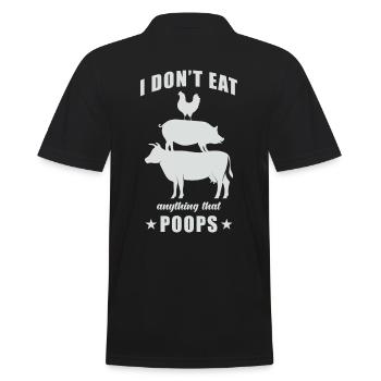 Vegetarian Gift - Men's Polo Shirt - black - Back - Kai (181cm)