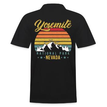 Yosemite National Park - Männer Poloshirt - Schwarz - Hinten - Kai (181cm)