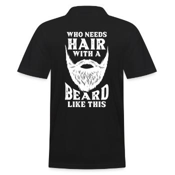bald head - Men's Polo Shirt - black - Back - Kai (181cm)