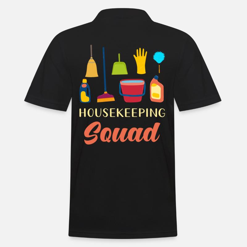 Housekeeping Squad - Männer Poloshirt - Schwarz