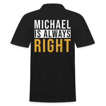 Michael is always right - Men's Polo Shirt - black - Back - Kai (181cm)