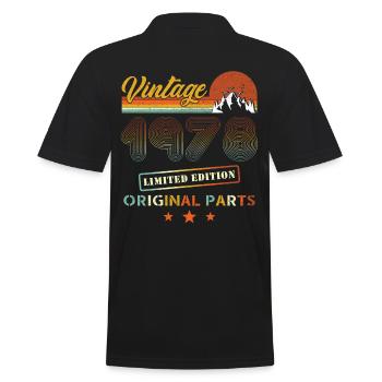 Vintage 1978 Retro Geburtstag - Männer Poloshirt - Schwarz - Hinten - Kai (181cm)