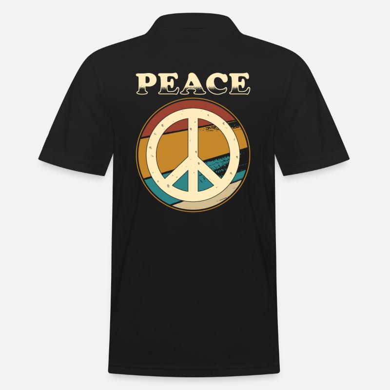 Peacezeichen - Männer Poloshirt - Schwarz