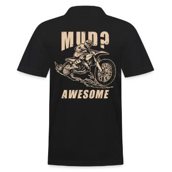 Motorcross - Männer Poloshirt - Schwarz - Hinten - Kai (181cm)