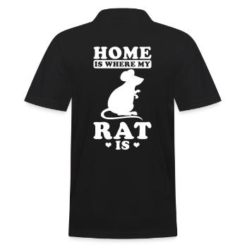 Ratte - Männer Poloshirt - Schwarz - Hinten - Kai (181cm)