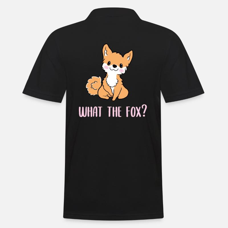 What the fox - Männer Poloshirt - Schwarz