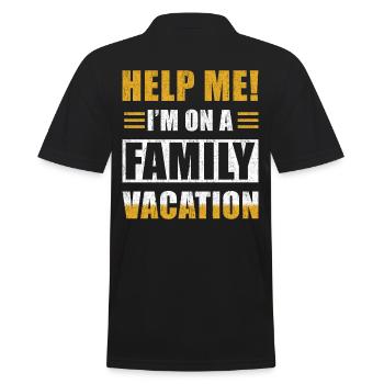 Vacances en famille sort drôle - Polo Homme - noir - Dos - Kai (181cm)