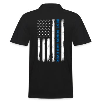 Bonus dad - Men's Polo Shirt - black - Back - Kai (181cm)