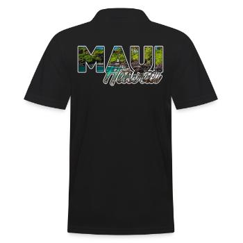 Maui Hawaii - Männer Poloshirt - Schwarz - Hinten - Kai (181cm)