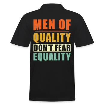 Equal rights Woman Man - Men's Polo Shirt - black - Back - Kai (181cm)