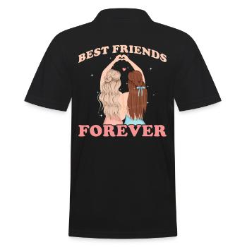 Best Friends forever - Men's Polo Shirt - black - Back - Kai (181cm)