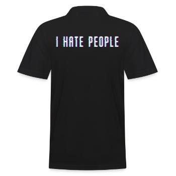 I hate people - Men's Polo Shirt - black - Back - Kai (181cm)