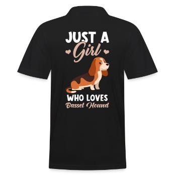 Basset Hound - Männer Poloshirt - Schwarz - Hinten - Kai (181cm)