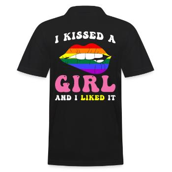 LGBTQ Lesbe Spruch - Männer Poloshirt - Schwarz - Hinten - Kai (181cm)