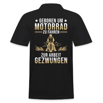 Motorrad - Männer Poloshirt - Schwarz - Hinten - Kai (181cm)
